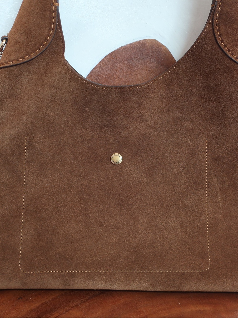 COACH Brown Suede Shoulder Hobo Bag - Picture 12 of 16